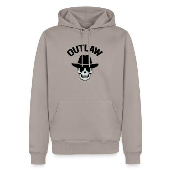 Cowboy Skull Outlaw - Sweat à capuche Premium bio Homme - taupe - Devant - Nico (187cm)