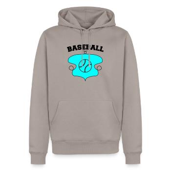 baseball wappen design 2 - Männer Premium Bio Hoodie - Taupe - Vorne - Nico (187cm)