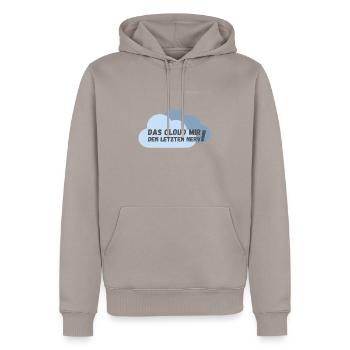 Das cloud mir den letzten Nerv - Männer Premium Bio Hoodie - Taupe - Vorne - Nico (187cm)