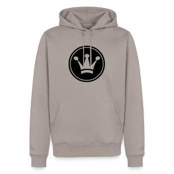 Crown - Männer Premium Bio Hoodie - Taupe - Vorne - Nico (187cm)