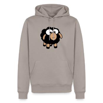 mouton noir petit mignon mignon agneau cool bande dessinée - Sweat à capuche Premium bio Homme - taupe - Devant - Nico (187cm)