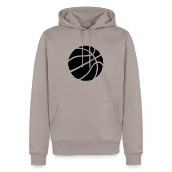 basket-ball basketball - Sweat à capuche Premium bio Homme - taupe - Devant - Nico (187cm)