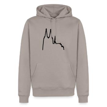 Kolonia Dom - klein - Männer Premium Bio Hoodie - Taupe - Vorne - Nico (187cm)