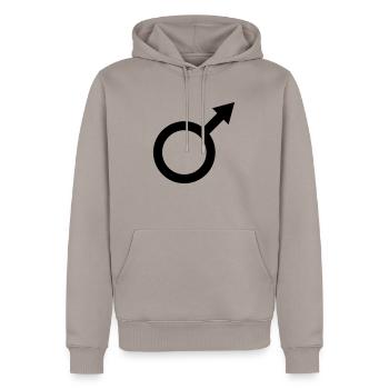 Mann - Männer Premium Bio Hoodie - Taupe - Vorne - Nico (187cm)