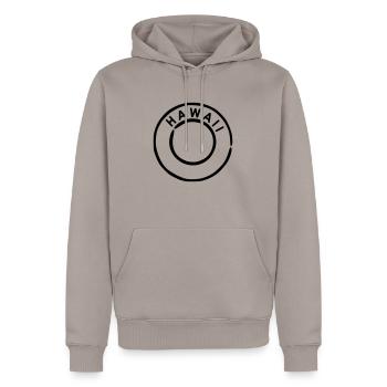 Hawaii - Männer Premium Bio Hoodie - Taupe - Vorne - Nico (187cm)