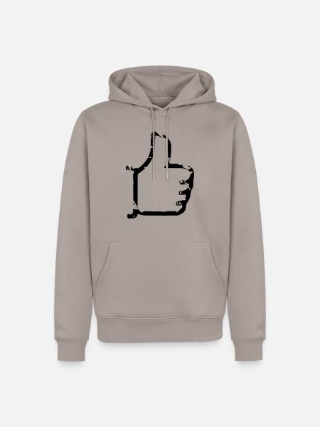 Comme - thumbs up - bande dessinée - Sweat à capuche Premium bio Homme - taupe