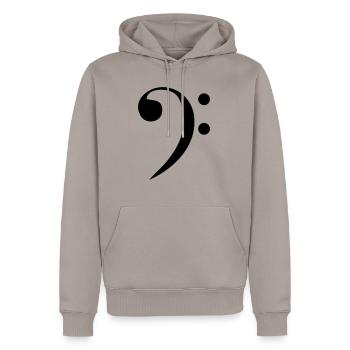 Bassschlüssel - Männer Premium Bio Hoodie - Taupe - Vorne - Nico (187cm)