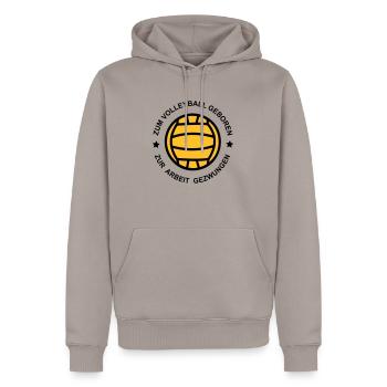 Volleyball - Männer Premium Bio Hoodie - Taupe - Vorne - Nico (187cm)