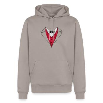 Anzug - Männer Premium Bio Hoodie - Taupe - Vorne - Nico (187cm)