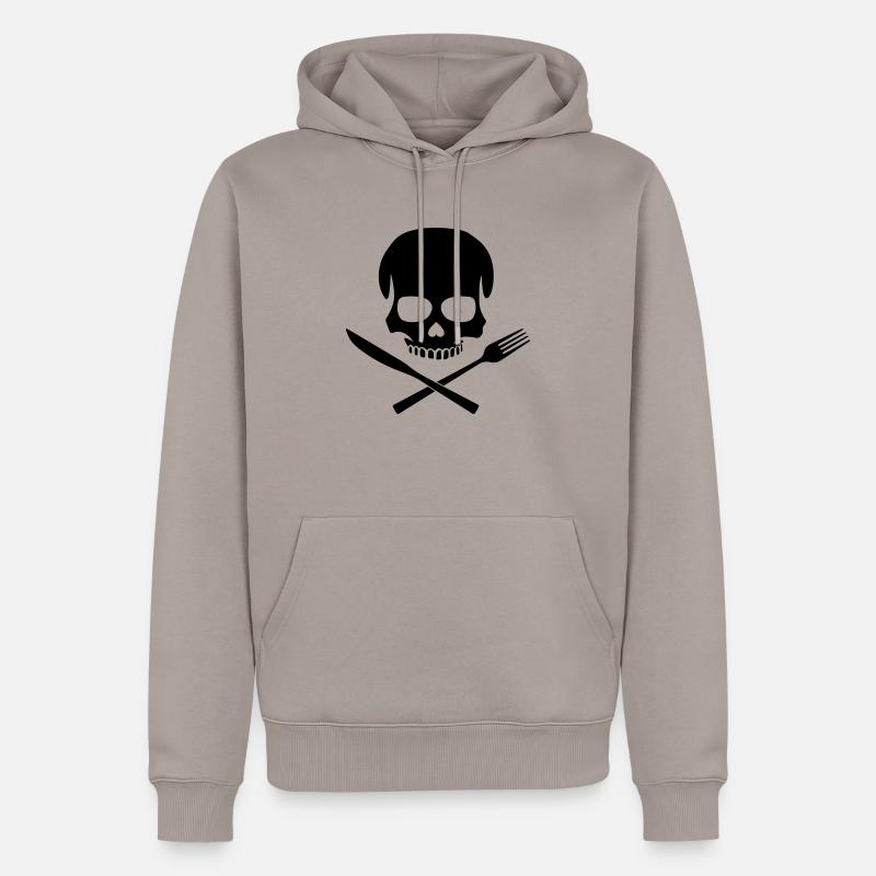 Kitchen Skull - Männer Premium Bio Hoodie - Taupe