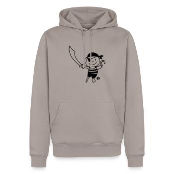 Pirat - Pirate - Männer Premium Bio Hoodie - Taupe - Vorne - Nico (187cm)