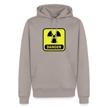 atome de danger - Sweat à capuche Premium bio Homme - taupe - Devant - Nico (187cm)