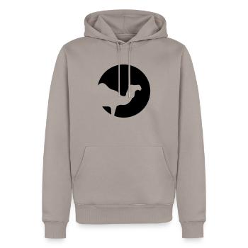 Chameau - Sweat à capuche Premium bio Homme - taupe - Devant - Nico (187cm)