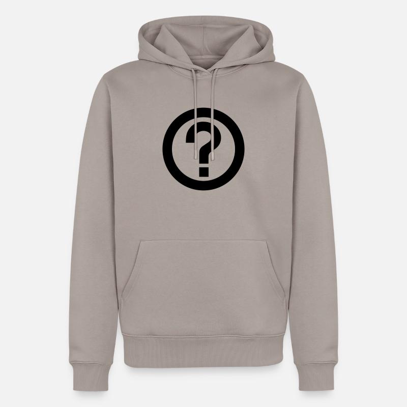 Point d'interrogation,Phrase interrogative - Sweat à capuche Premium bio Homme - taupe