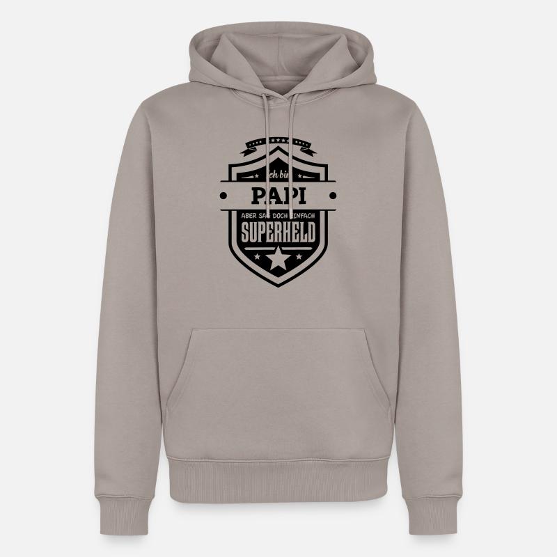 Super Papi - Männer Premium Bio Hoodie - Taupe