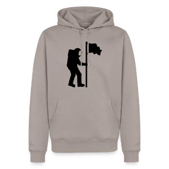 Astronaute - Sweat à capuche Premium bio Homme - taupe - Devant - Nico (187cm)