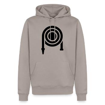 Feuerwehr - Männer Premium Bio Hoodie - Taupe - Vorne - Nico (187cm)