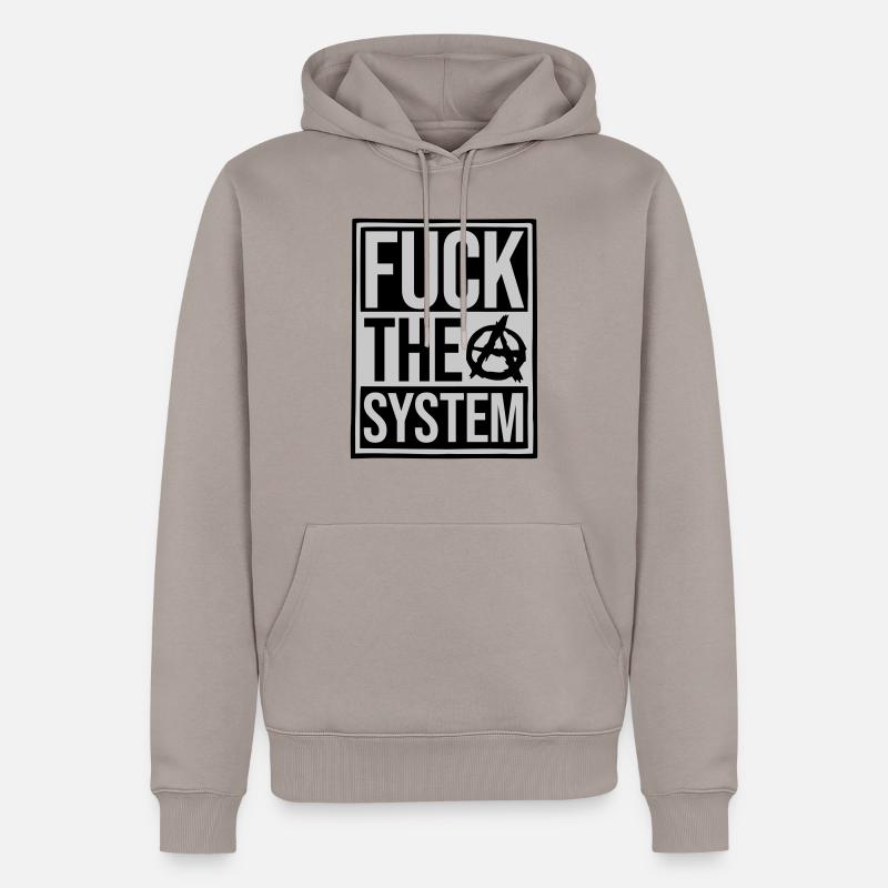 Bouclier baise le système - Sweat à capuche Premium bio Homme - taupe