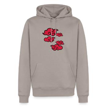 Clouds - Men’s Premium Organic Hoodie - taupe - Front - Nico (187cm)