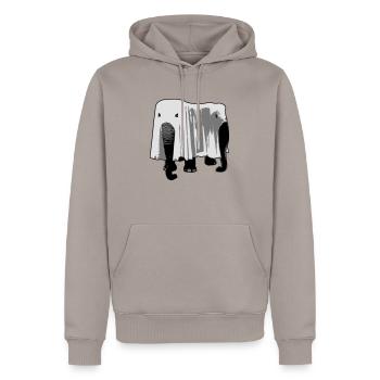 Elefant - Männer Premium Bio Hoodie - Taupe - Vorne - Nico (187cm)