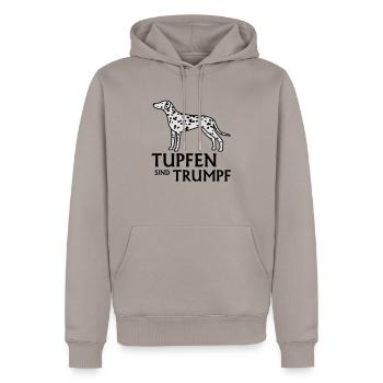 Dalmatien - Sweat à capuche Premium bio Homme - taupe - Devant - Nico (187cm)