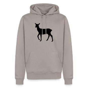 Reh - Männer Premium Bio Hoodie - Taupe - Vorne - Nico (187cm)