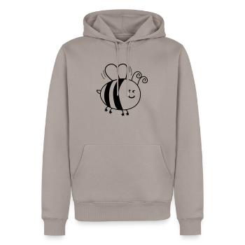 biene_001 - Sweat à capuche Premium bio Homme - taupe - Devant - Nico (187cm)