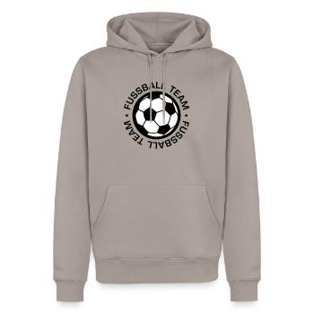 Fussball Team - Männer Premium Bio Hoodie - Taupe - Vorne - Nico (187cm)