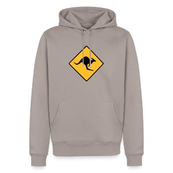 Roadsign Känguruh - Männer Premium Bio Hoodie - Taupe - Vorne - Nico (187cm)
