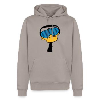 dj_duck - Sweat à capuche Premium bio Homme - taupe - Devant - Nico (187cm)