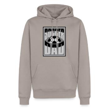 Hobby Sport Soccer Dad - Männer Premium Bio Hoodie - Taupe - Vorne - Nico (187cm)
