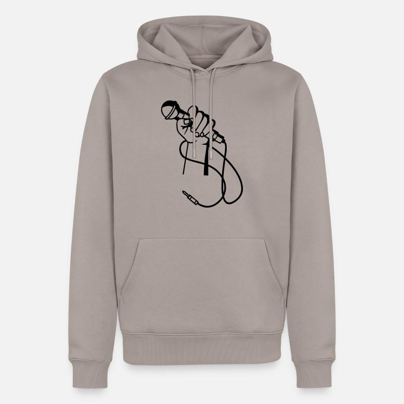 Micro Hand - Männer Premium Bio Hoodie - Taupe