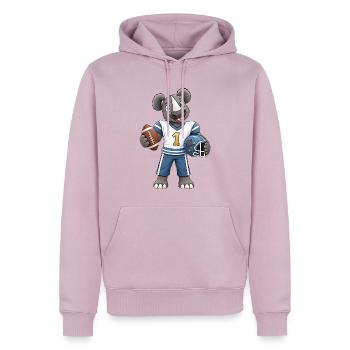 Nashorn Football Fan - Männer Premium Bio Hoodie - Altrosa - Vorne - Nico (187cm)