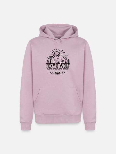 FOXY AND WOLF Pic 2 - Männer Premium Bio Hoodie - Altrosa