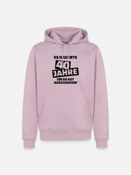 40 Geburtstag - Männer Premium Bio Hoodie - Altrosa