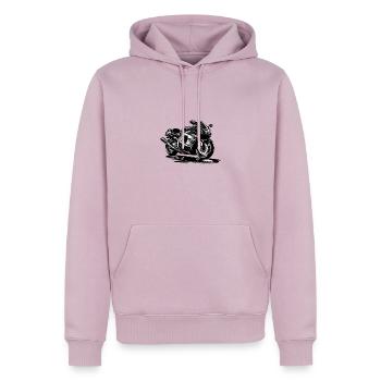 Wanderfalke one - Männer Premium Bio Hoodie - Altrosa - Vorne - Nico (187cm)