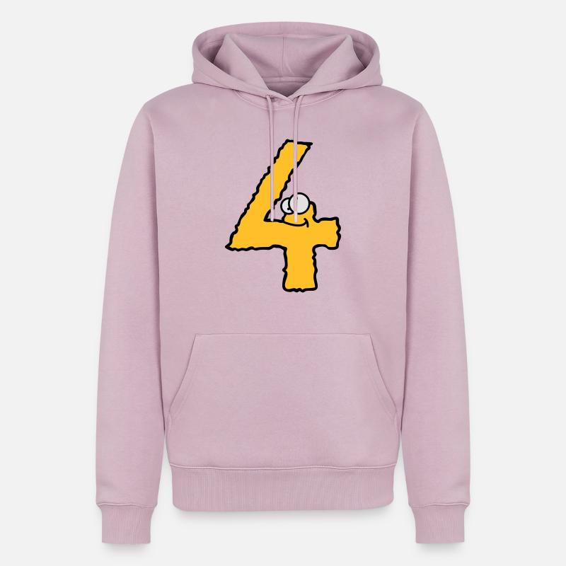 Lustiges 4 Vier Comic Monster - Männer Premium Bio Hoodie - Altrosa