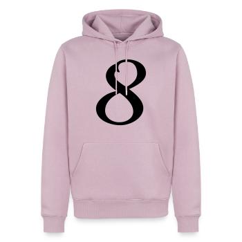 8 - Sweat à capuche Premium bio Homme - rose poudré - Devant - Nico (187cm)