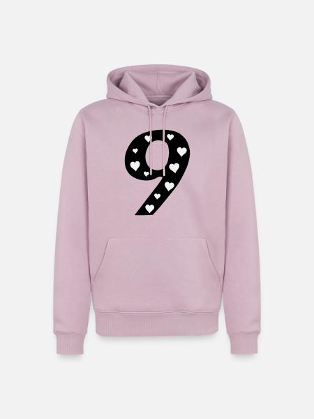 9 Birthday with heart - Men’s Premium Organic Hoodie - dusky pink