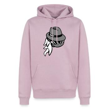 Cheval Gangster Chapeau Lunettes de soleil Criminal Cool - Sweat à capuche Premium bio Homme - rose poudré - Devant - Nico (187cm)