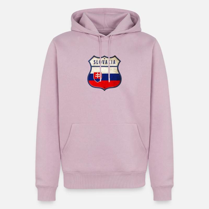 Slowakei Flaggen Wappen Design - Männer Premium Bio Hoodie - Altrosa