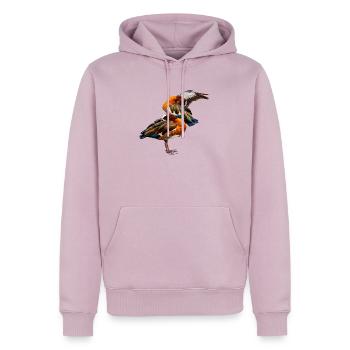 Wittwen Pfeifgänse Duett im Farbspiel - Männer Premium Bio Hoodie - Altrosa - Vorne - Nico (187cm)