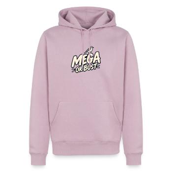 Mega oder Vollgas - Männer Premium Bio Hoodie - Altrosa - Vorne - Nico (187cm)