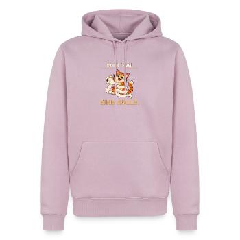 War mal eine Rolle Katze - Männer Premium Bio Hoodie - Altrosa - Vorne - Nico (187cm)