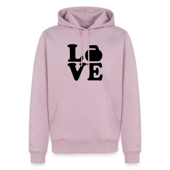 Curling - Sweat à capuche Premium bio Homme - rose poudré - Devant - Nico (187cm)