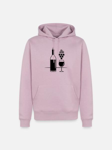 wein weinflasche weinglas rebe - Männer Premium Bio Hoodie - Altrosa