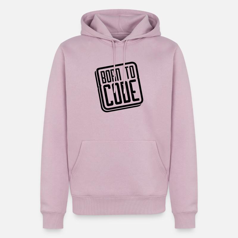 logo born to code - Männer Premium Bio Hoodie - Altrosa