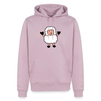 mouton bébé se tient mignon mignon agneau mignon enfant heureux - Sweat à capuche Premium bio Homme - rose poudré - Devant - Nico (187cm)
