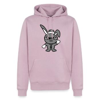 Lunettes de soleil lapin Cappy cravate Cool Hat Comic - Sweat à capuche Premium bio Homme - rose poudré - Devant - Nico (187cm)