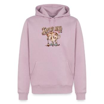 Kaputtchino - Männer Premium Bio Hoodie - Altrosa - Vorne - Nico (187cm)
